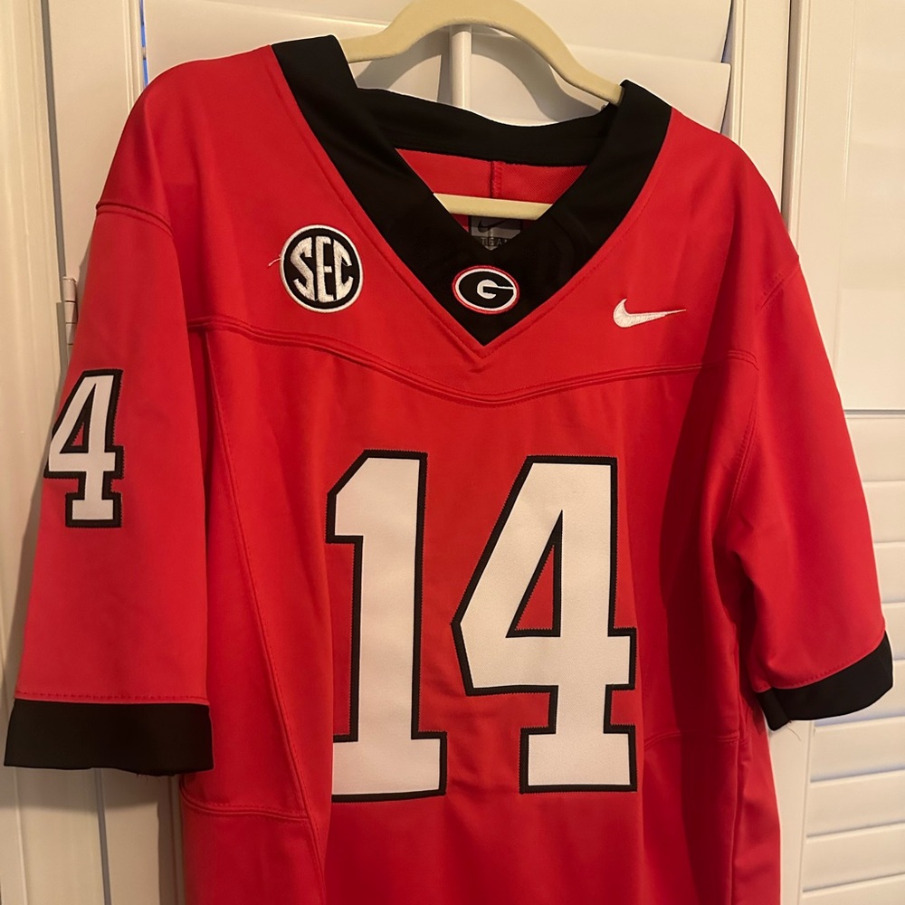 Nike Red & Black Georgia Bulldogs Football Jersey #14